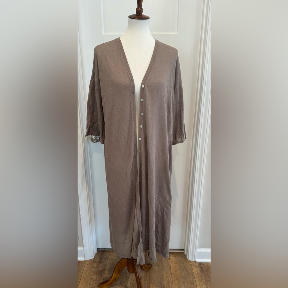 Zara Taupe Maxi Lightweight Knit Sweater